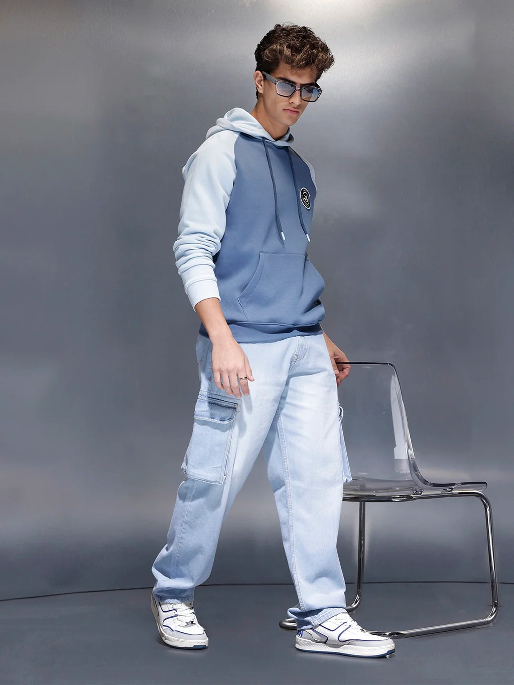 Light Washloose Fit Cargo Jeans | Blue