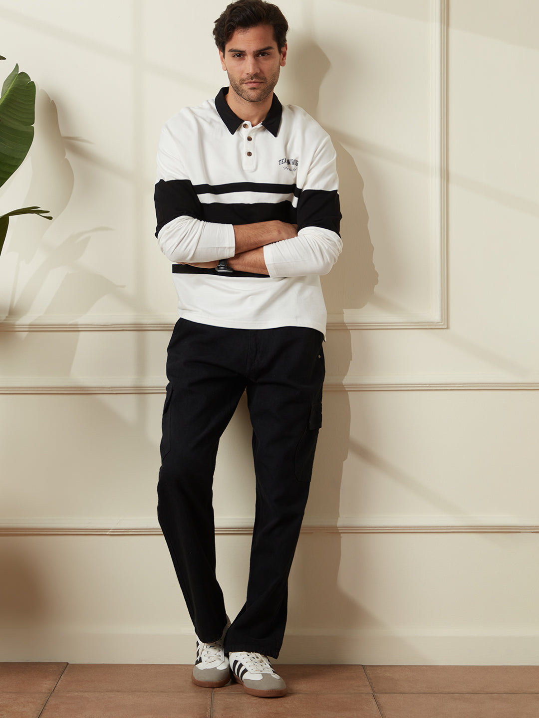 Solid Anti Fit Denim Cargo | Black