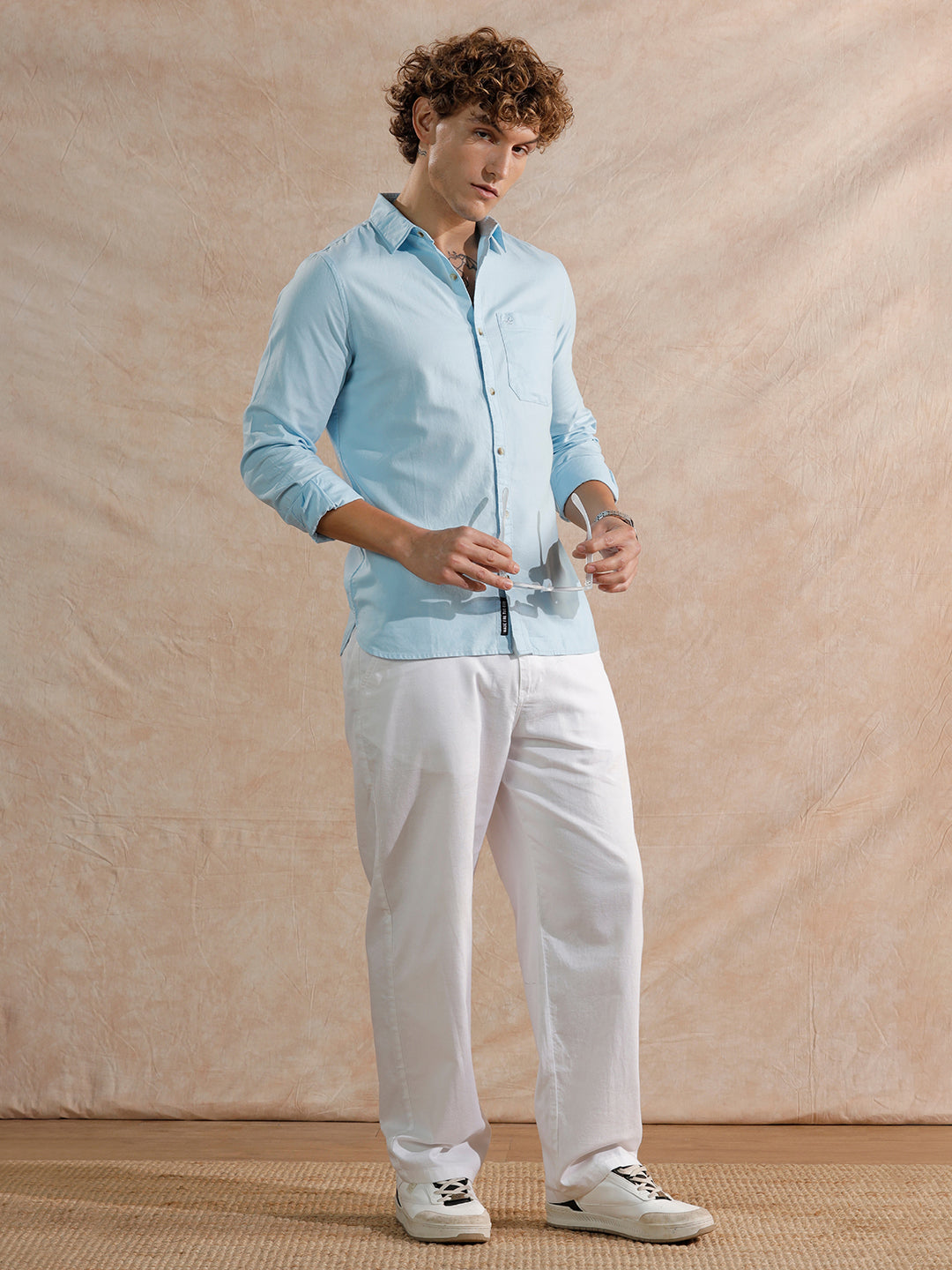 Solid Full Sleeve Regular Fit Shirt | Blue