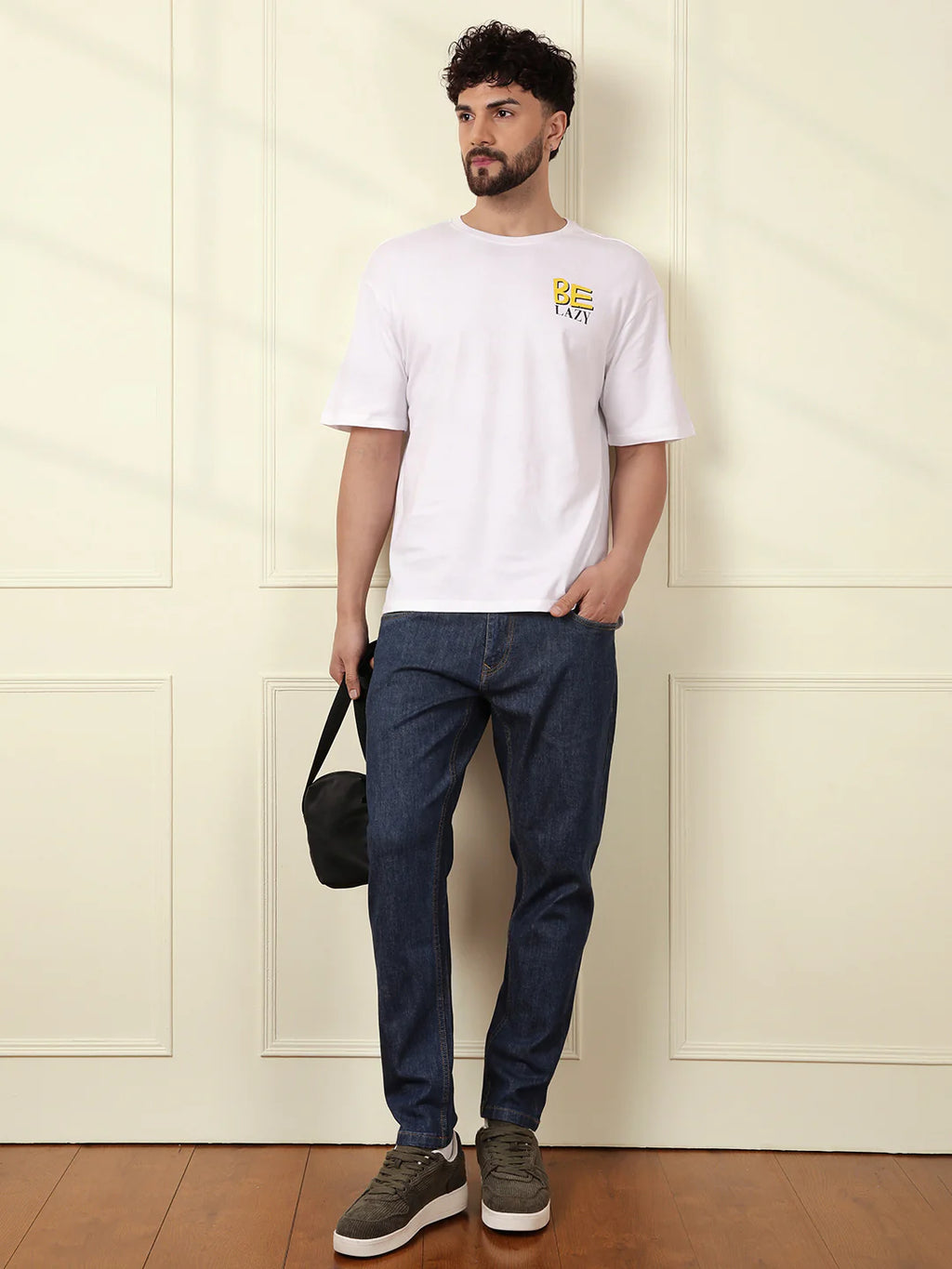 Be Lazy White Oversized T-Shirt