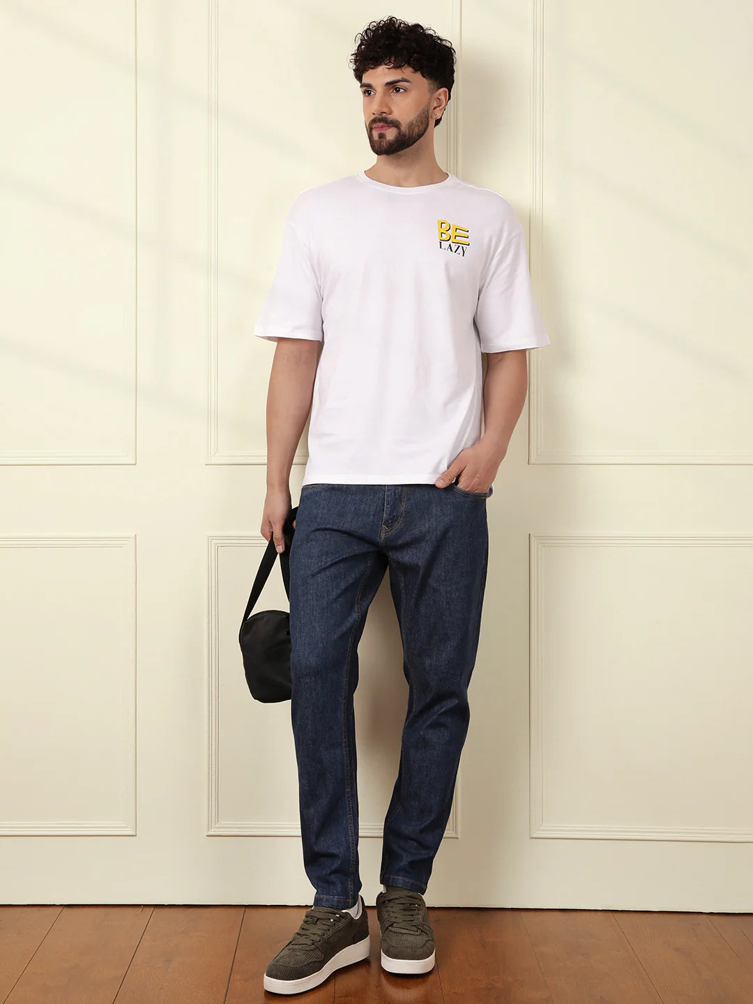 Be Lazy White Oversized T-Shirt
