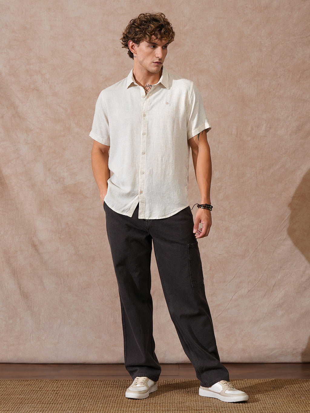 Solid Loose Fit Trouser | Brown