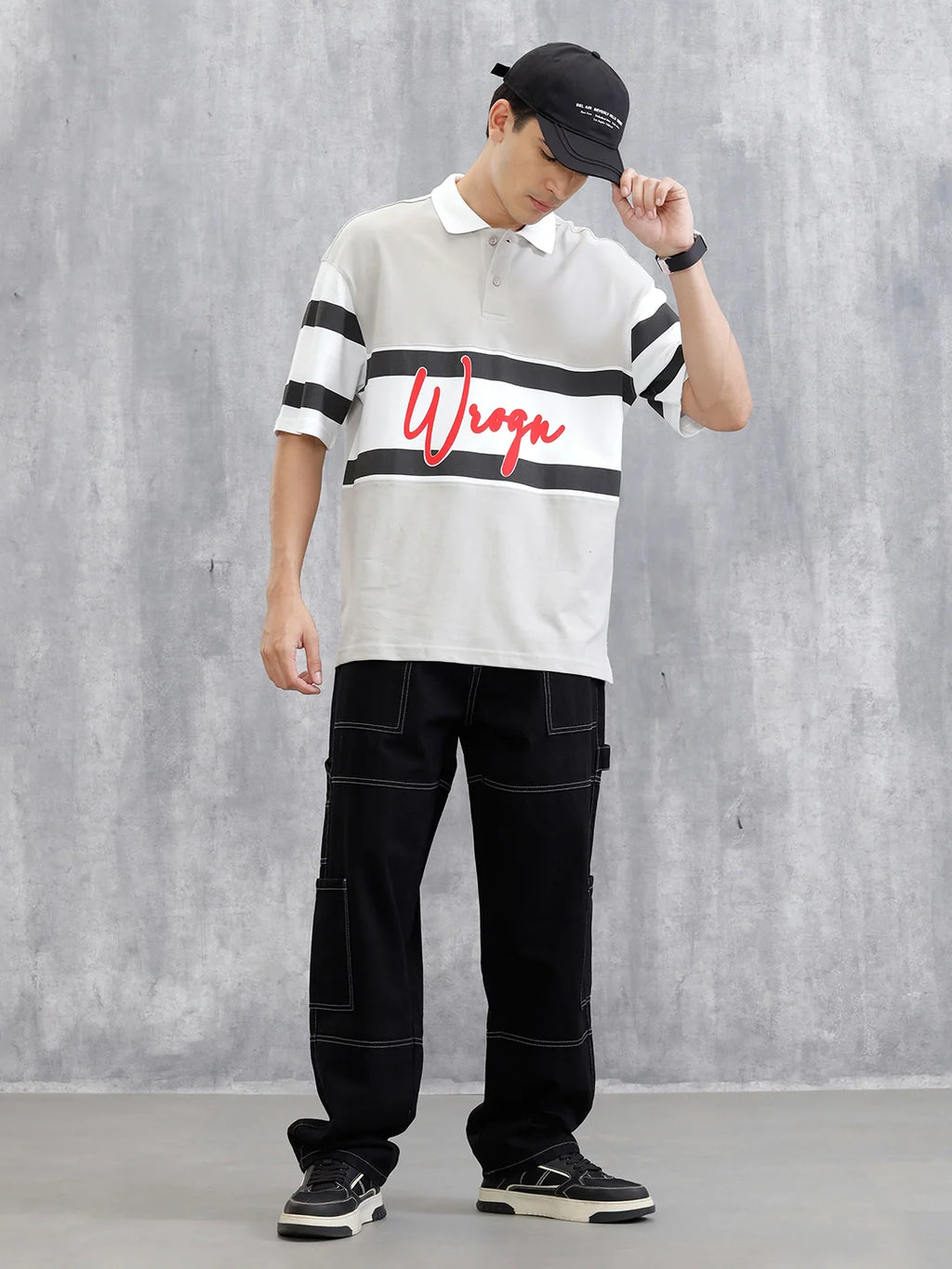 Utility Cargo Pants With Contrast Stitch | Black
