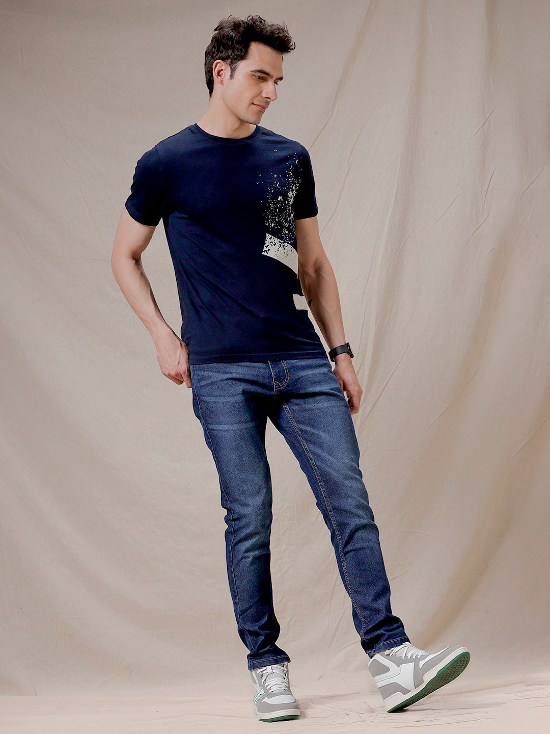 Casual Dark Stone Blue Jeans