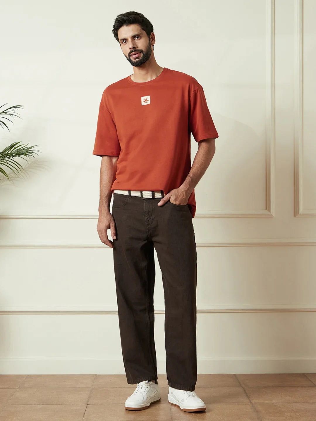 Heavy GSM Back Print T-Shirt | Rust