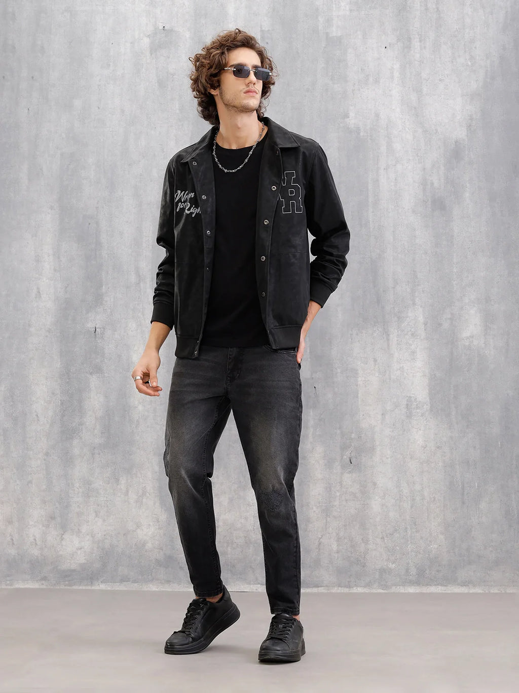 Vintage Washed Distressed Jeans I Black