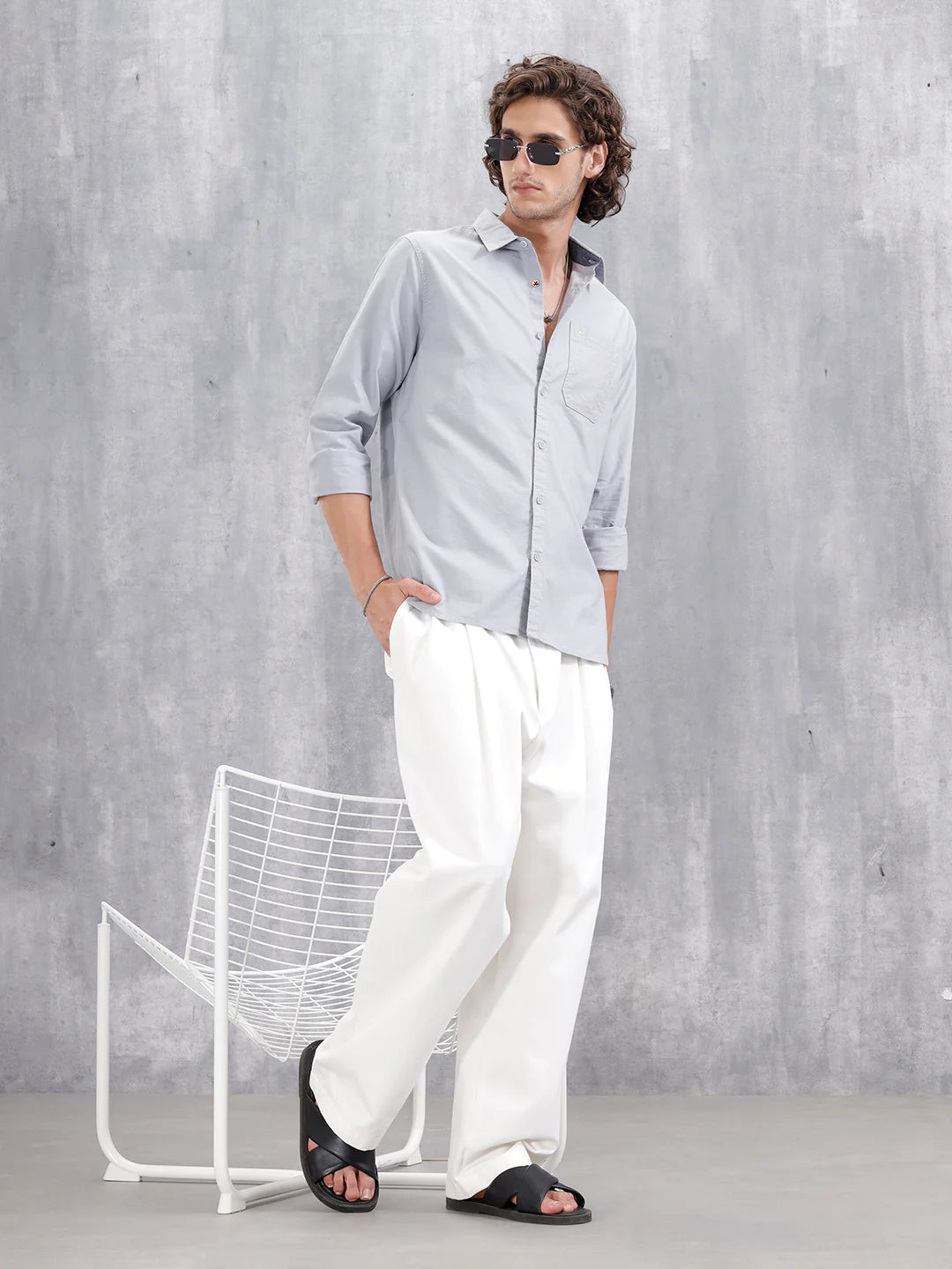 Casual Slim Fit Clean Look Shirt | Grey