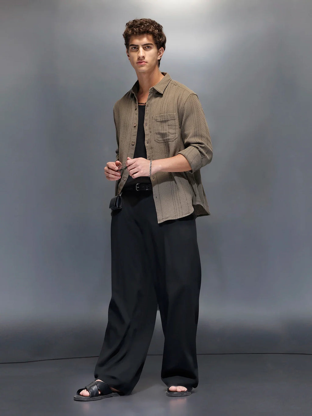 Men's Comfort Fit Casual Shirt  |  Grey
