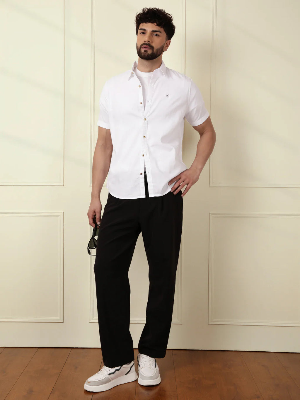 Textured Short Sleeve Shirt | White