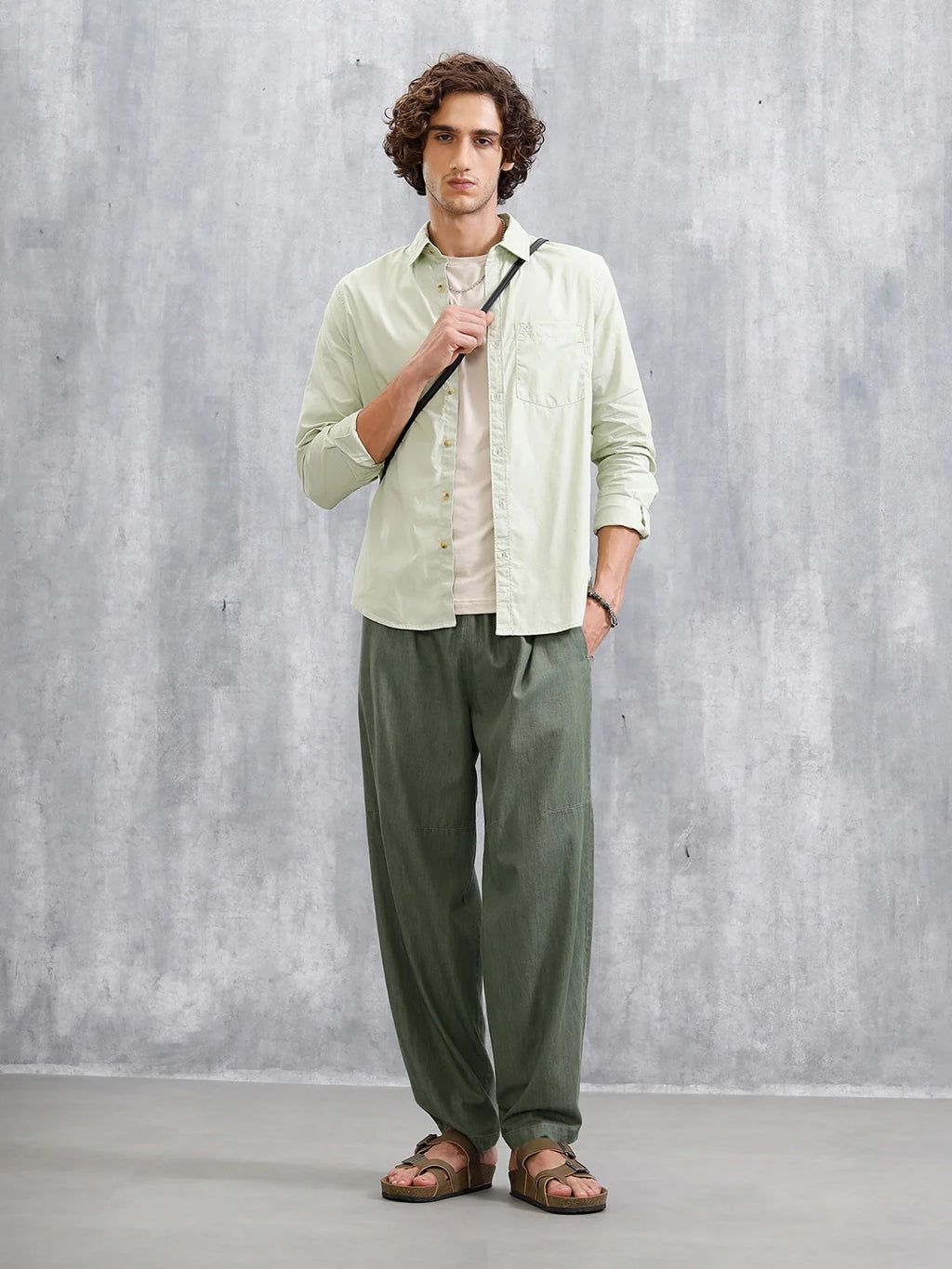 Solid Regular Fit Shirt | Light Green