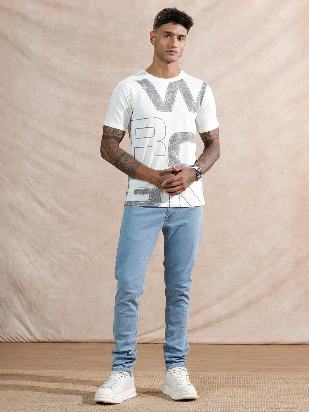 Casual Slim Tapered Jeans | Light Blue