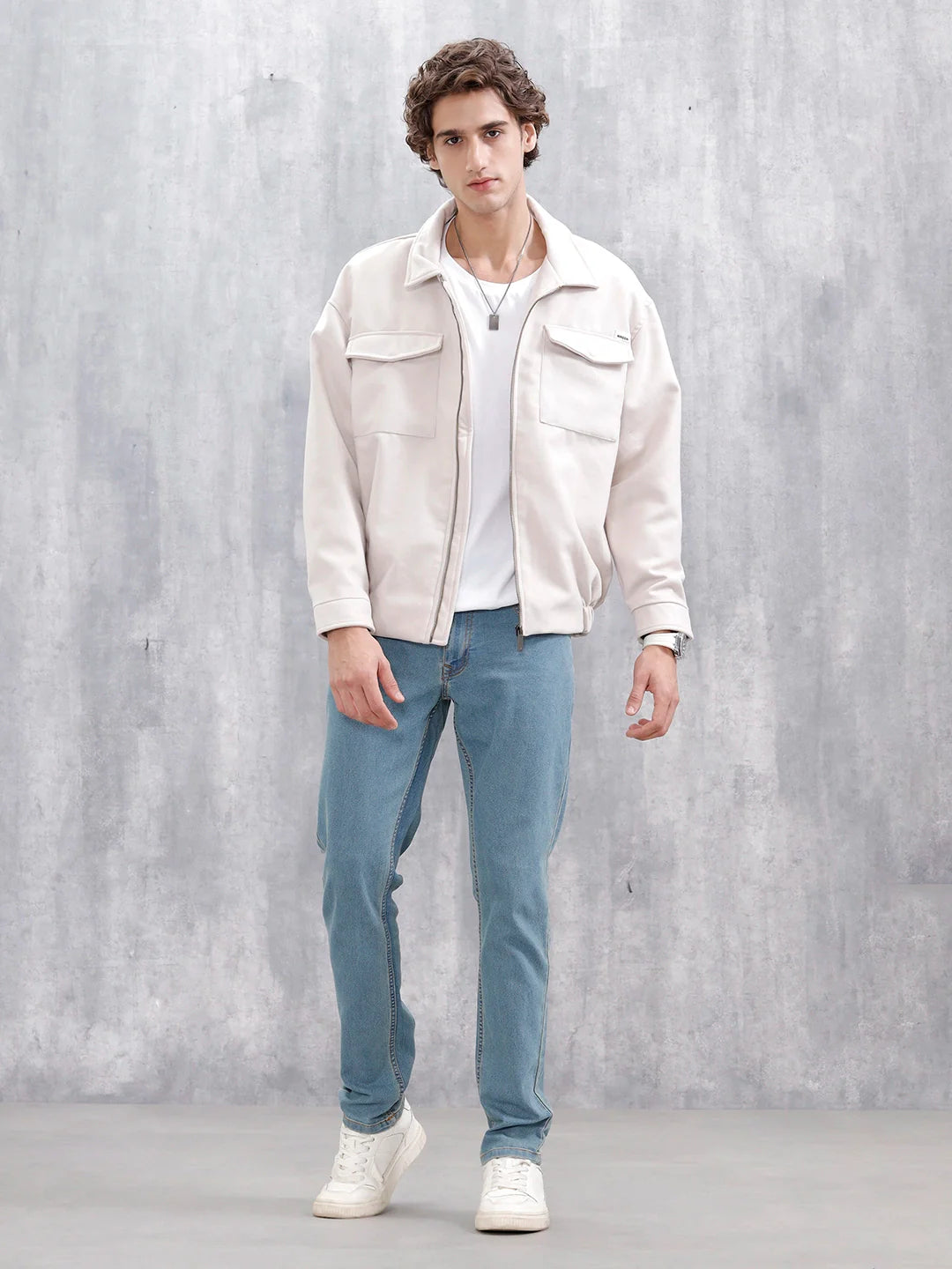 Men's Casual Slim Fit Jeans | Med Stone