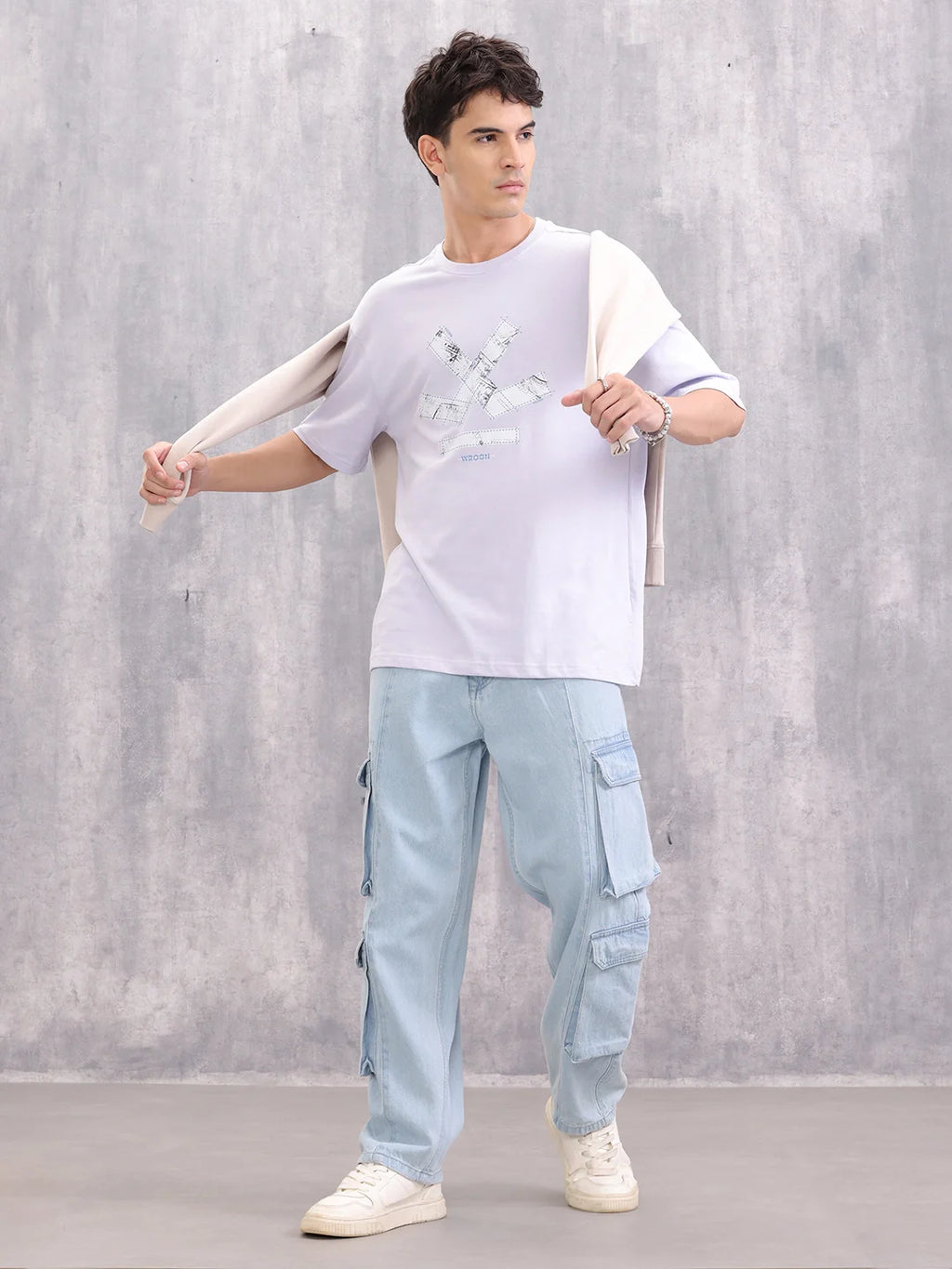 Brand Carrier Graphic Printed Oversized Fit T-shirt | Lavender