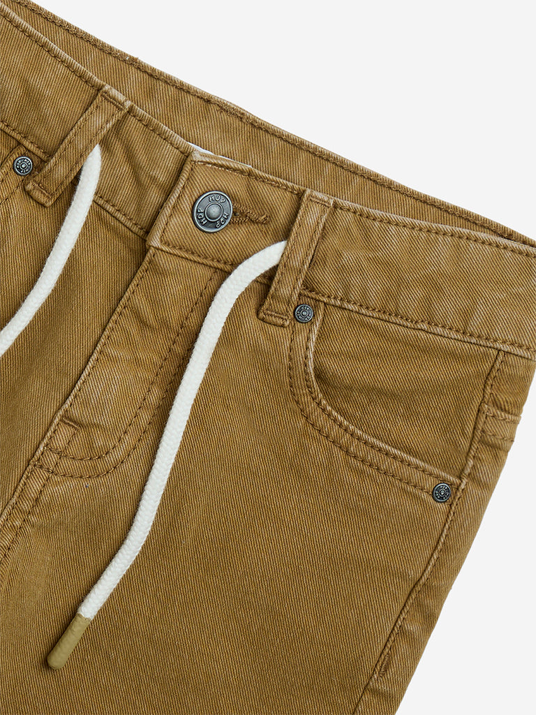 HOP Kids Mustard Mid-Rise Denim Shorts