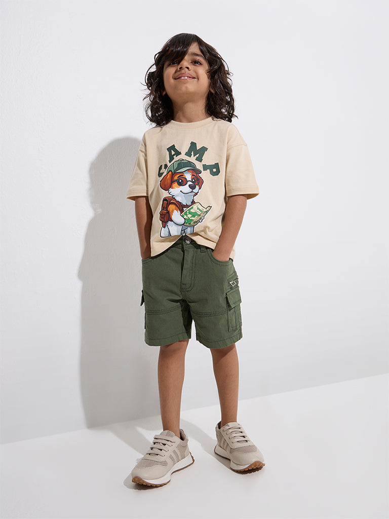 HOP Kids Olive Mid-Rise Shorts