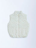 HOP Kids Off-White Floral Design Puffer Jacket