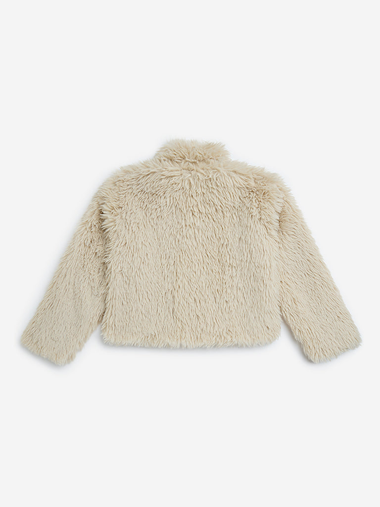 Y&F Kids Beige Faux Fur Jacket