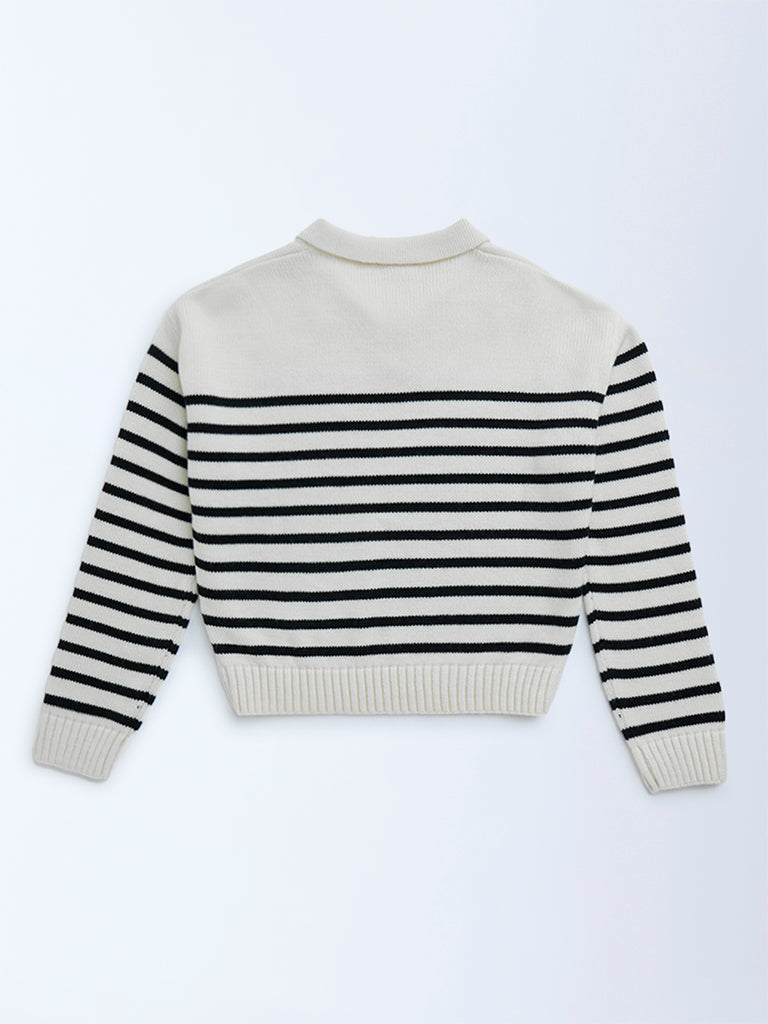 Y&F Kids Black Striped Sweater