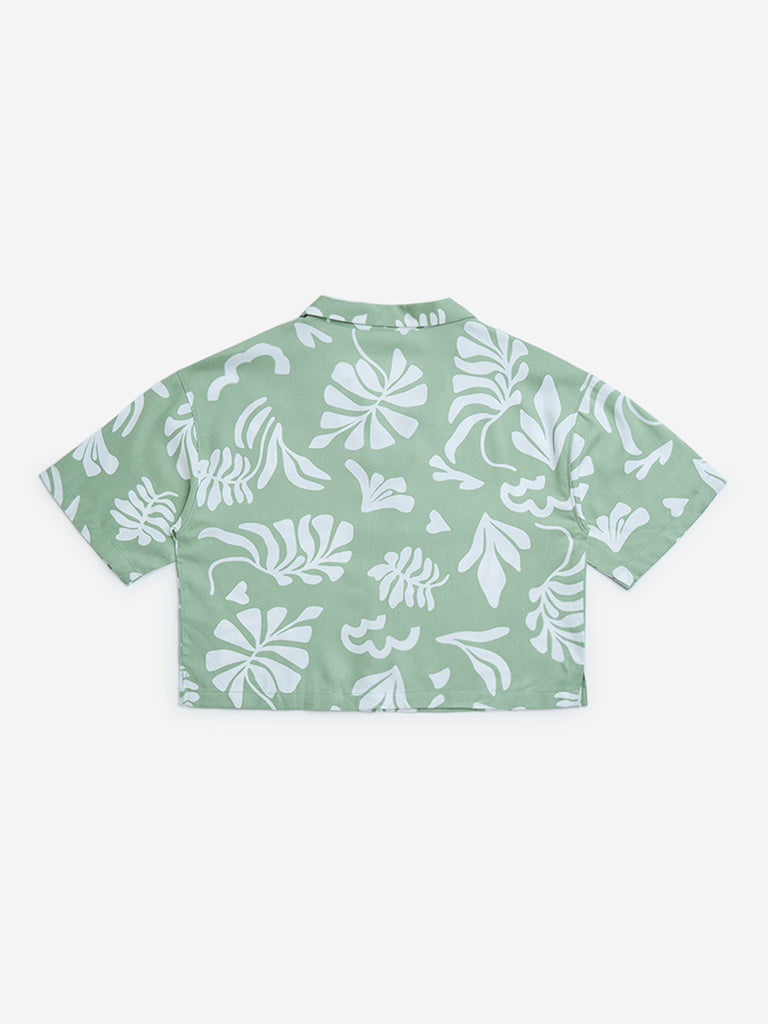 Y&F Kids Sage Botanical Printed Shirt