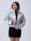 Y&F Kids Silver Quilted Puffer Jacket