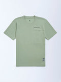 Y&F Kids Sage Text Pattern Cotton-Blend T-Shirt