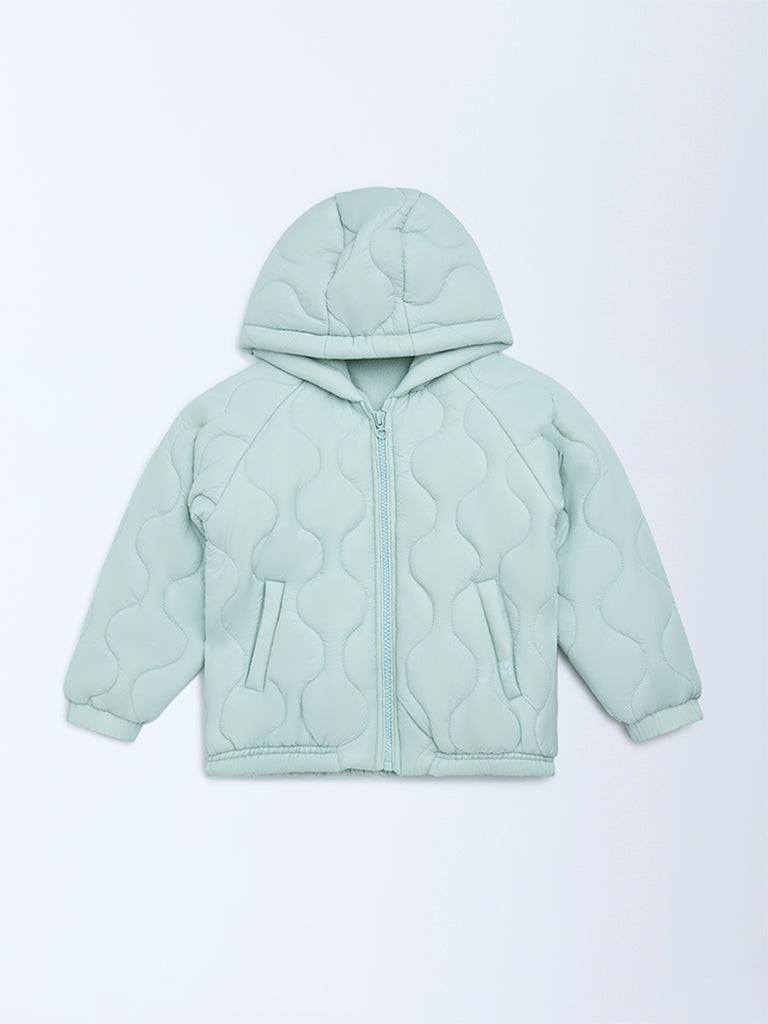 HOP Kids Sage Quilted Hooded Jacket