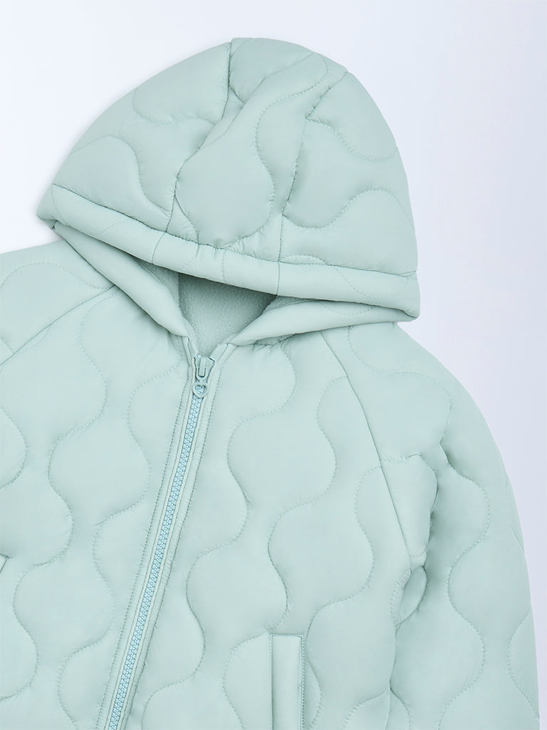 HOP Kids Sage Quilted Hooded Jacket