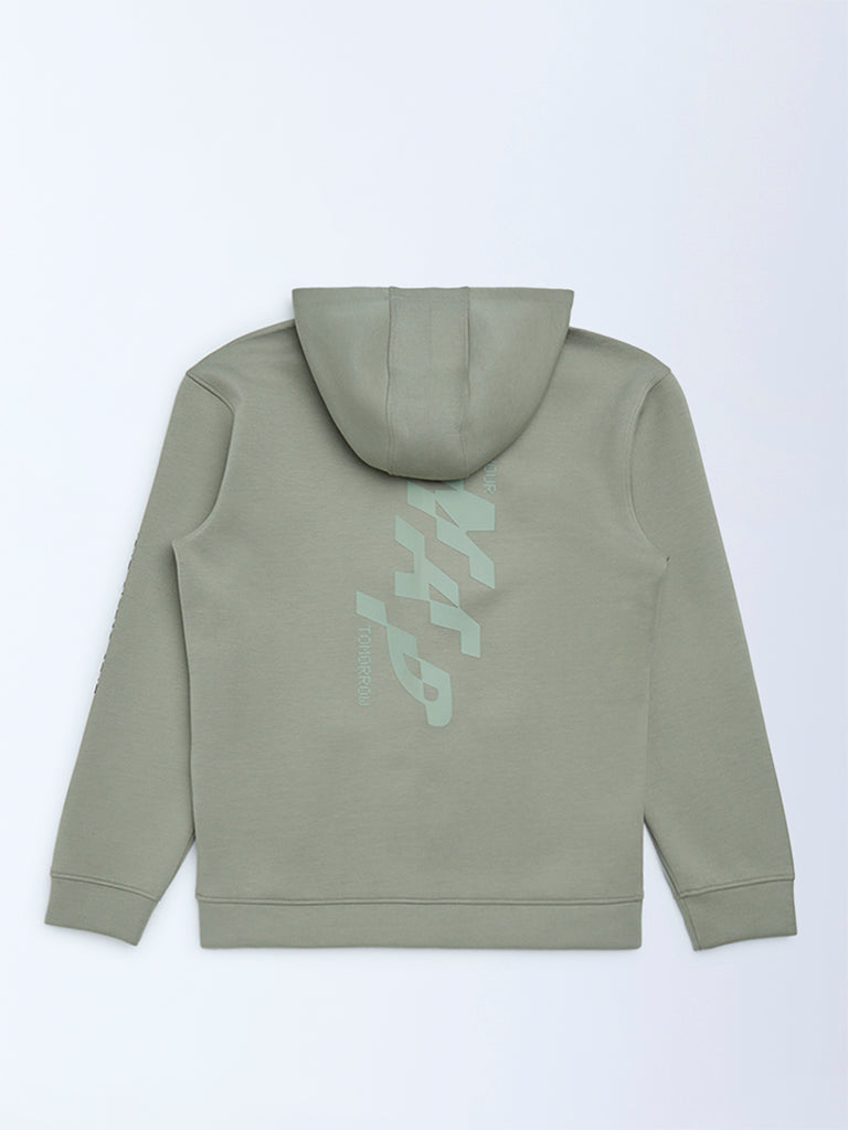 Y&F Kids Sage Printed Hooded Jacket