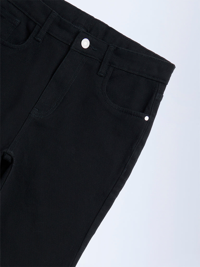 Y&F Kids Black High-Rise Bootcut Jeans