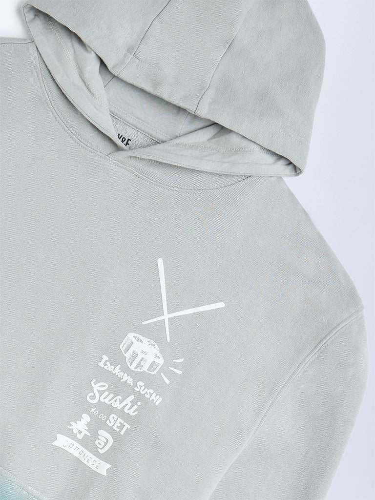 Y&F Kids Sage Ombre Cotton Hoodie