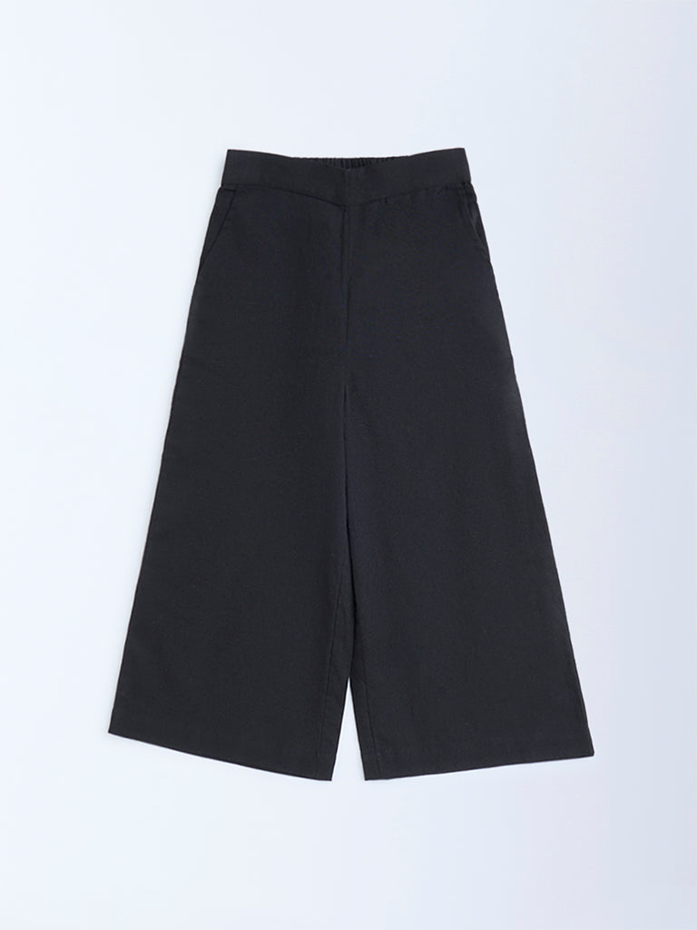 Utsa Kids Black Cotton-Blend Ethnic Pants - (2-8yrs)