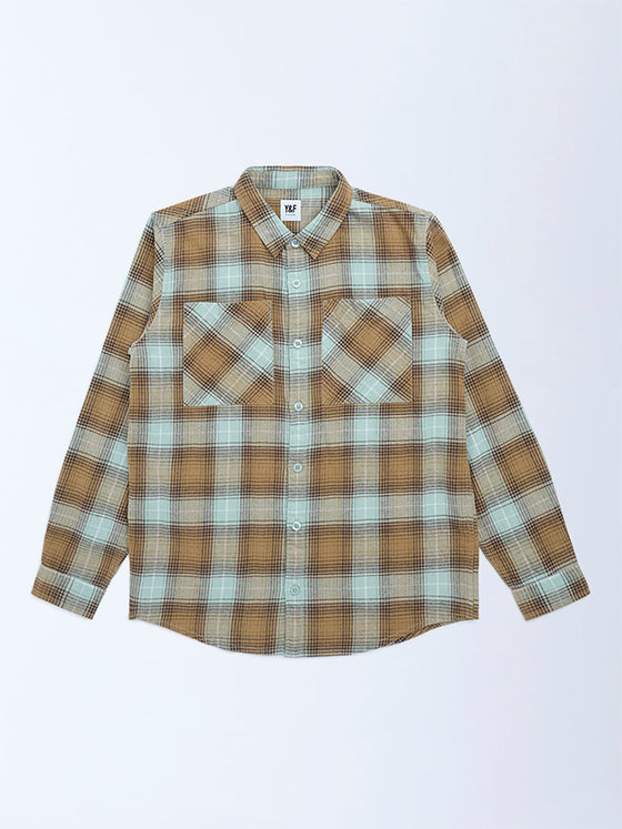Y&F Kids Multicolour Checks Pattern Cotton Shirt