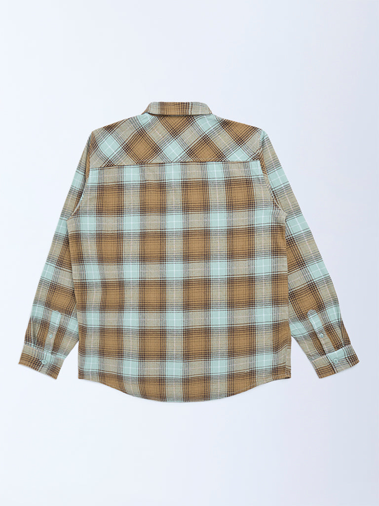 Y&F Kids Multicolour Checks Pattern Cotton Shirt
