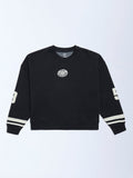 Y&F Kids Black Text Design Cotton-Blend Sweatshirt