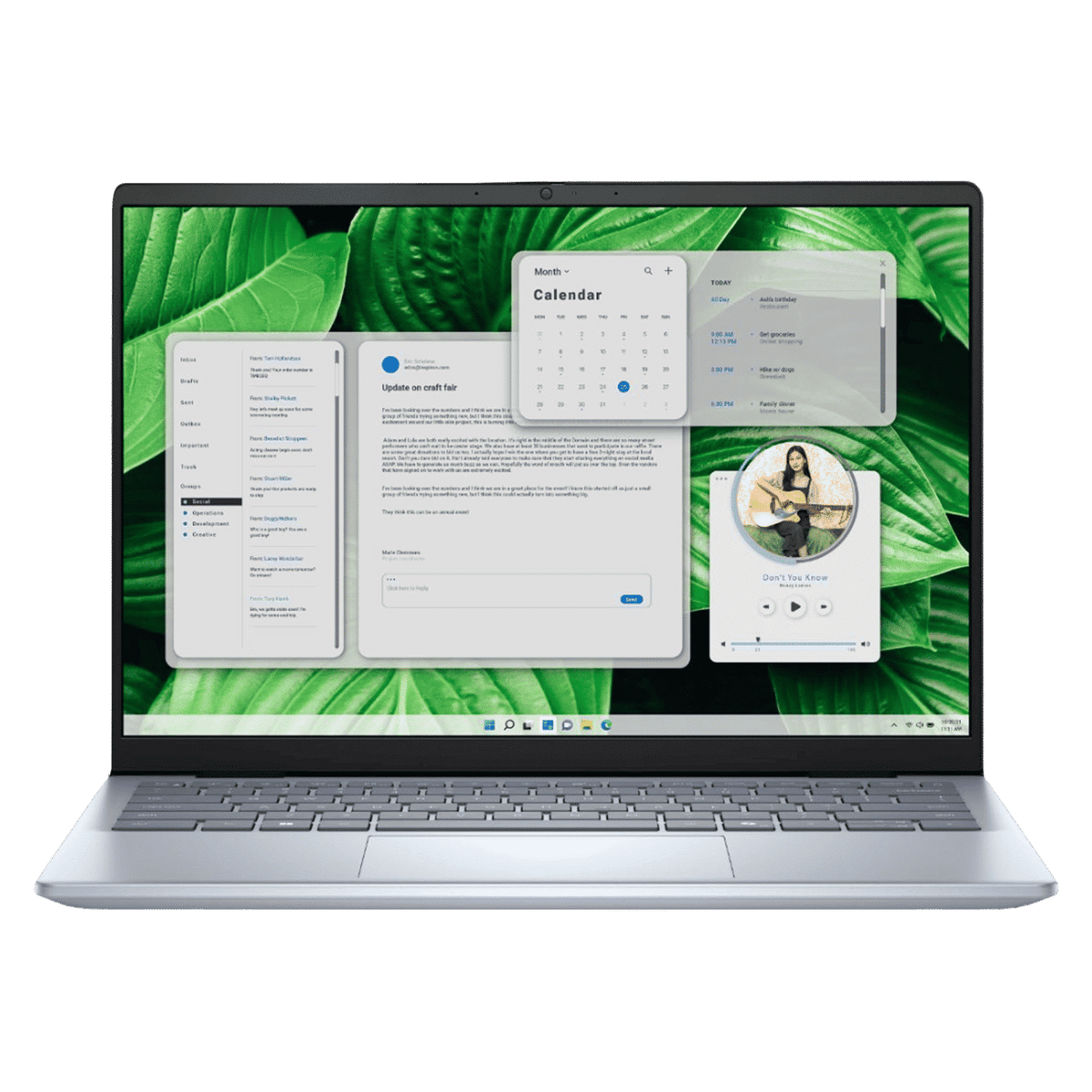 DELL Inspiron 5445 AMD Ryzen 5 8540U 8th Gen Thin & Light Laptop (16GB, 512GB SSD, Windows 11 Home, 14 inch FHD Plus Display, MS Office 2021, Ice Blue, 1.61 KG)