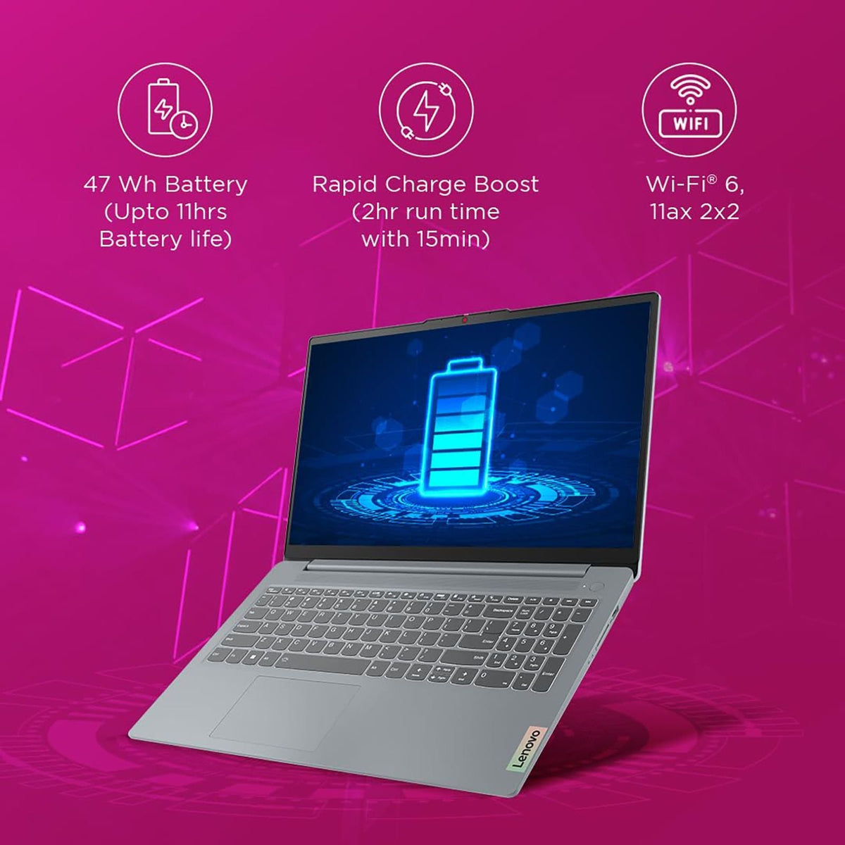 Lenovo IdeaPad Slim 3 15AMN8 AMD Ryzen 3 7320U Thin & Light Laptop (8GB, 512GB SSD, Windows 11 Home, 15.6 inch Full HD Display, MS Office 2024, Arctic Grey, 1.62 KG)