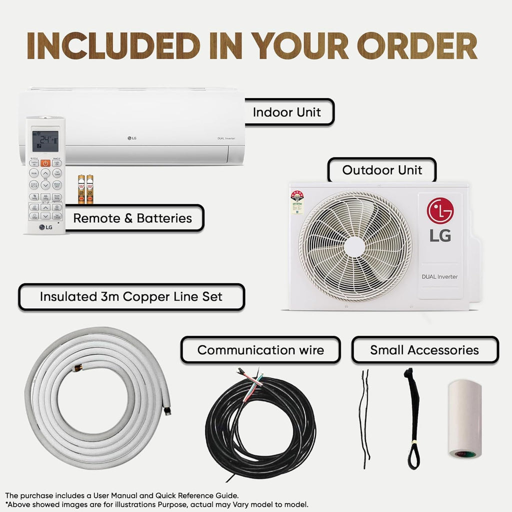 LG 6 in 1 Convertible 1.5 Ton 3 Star Dual Inverter Split AC with 6 Step Fan Speed (2025 Model, Copper Condenser, US-Q18RNXE.AMLG)