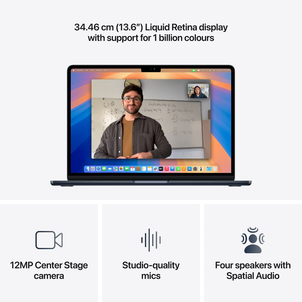Apple MacBook Air (13.6 inch, M4, 16GB, 256GB, macOS, Midnight)