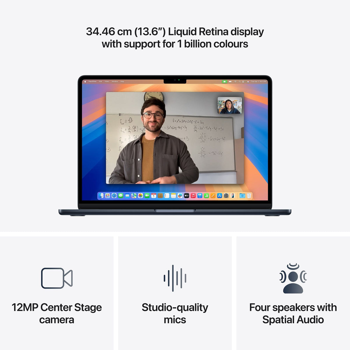 Apple MacBook Air (13.6 inch, M4, 16GB, 256GB, macOS, Midnight)