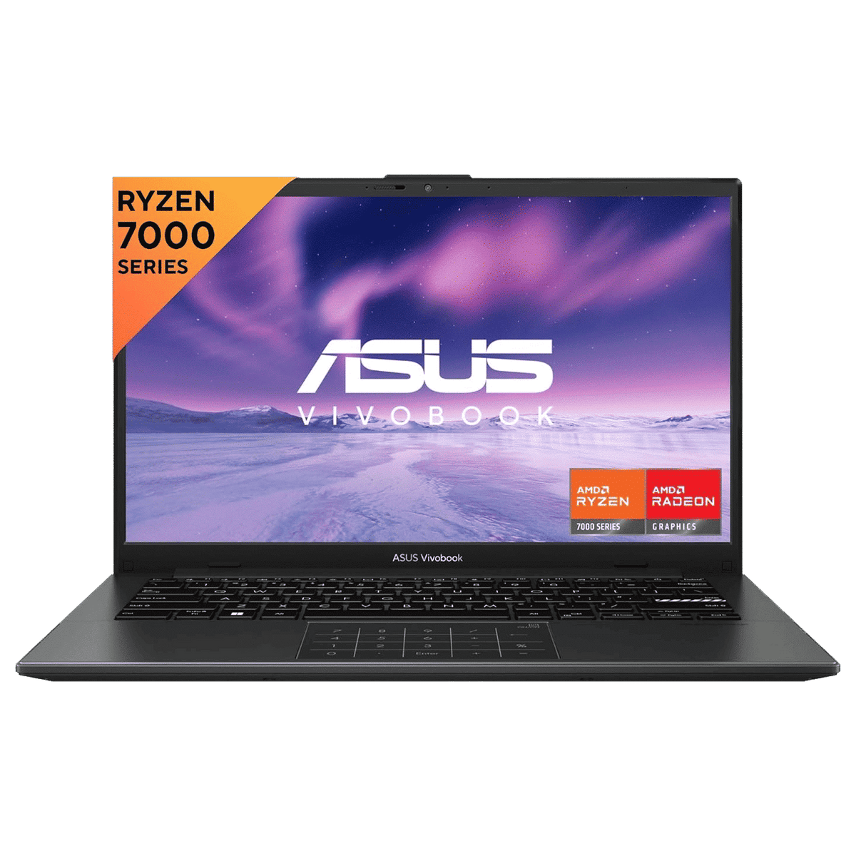 ASUS Vivobook Go 14 AMD Ryzen 3 7320U Thin & Light Laptop (8GB, 512GB SSD, Windows 11 Home, 14 inch Full HD Display, MS Office Home 2024, Mixed Black, 1.38 KG)