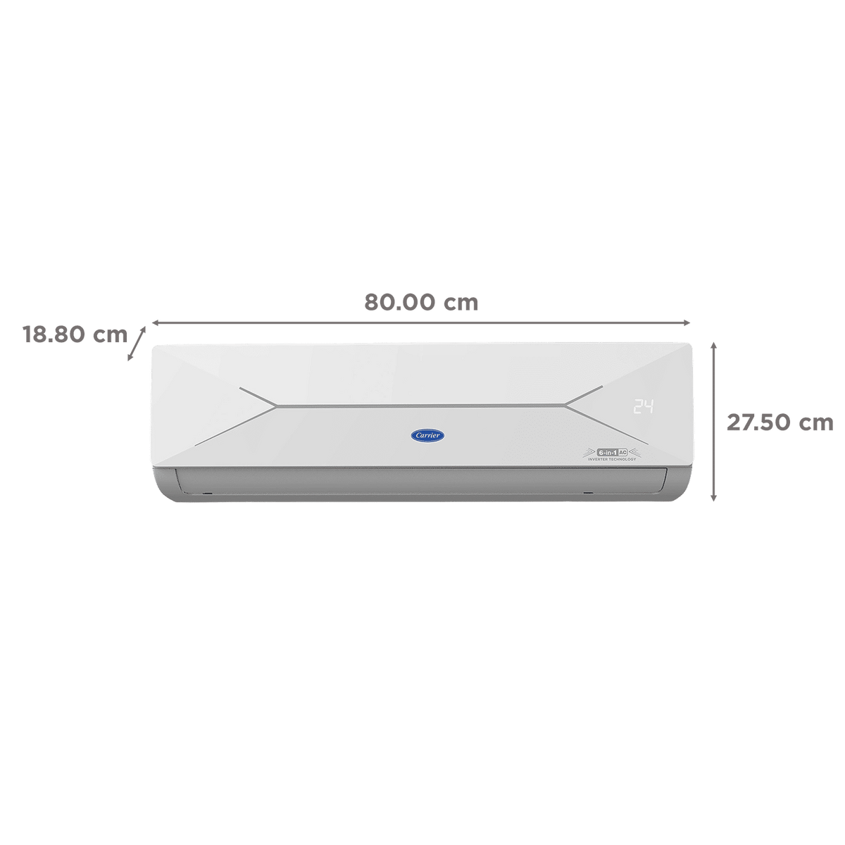 Carrier ESTER EDGE FXi 6 in 1 Convertible 1 Ton 5 Star Inverter Split Smart AC with Wi-Fi Supported (Copper Condenser, CAI12EE5R35W0)