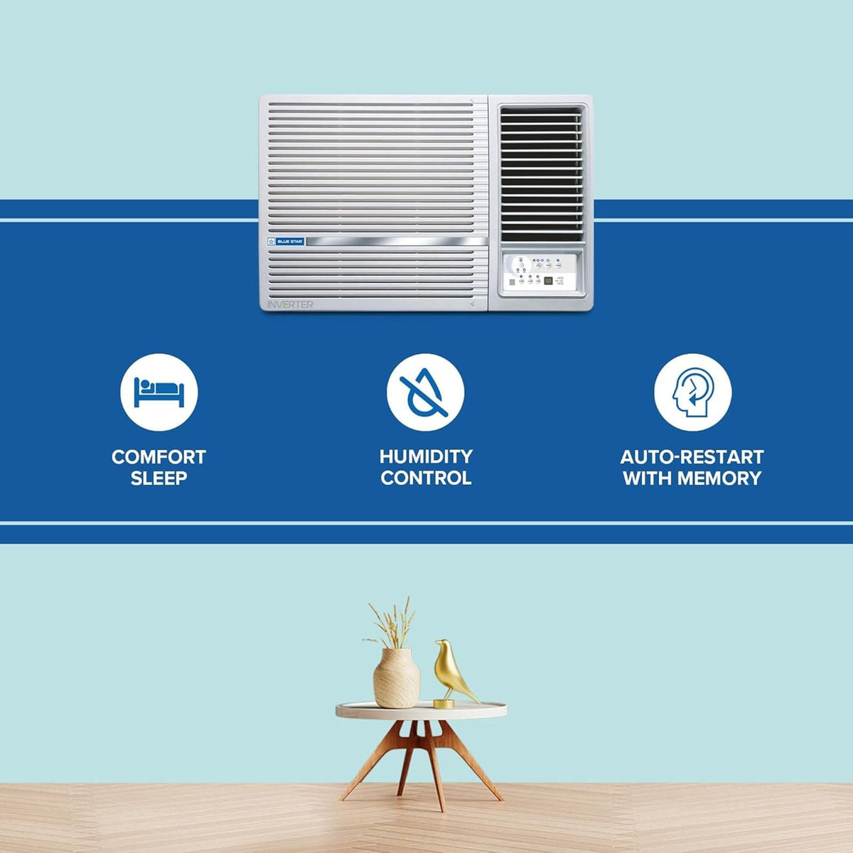 Blue Star L SERIES 1.5 Ton 5 Star Inverter Window AC (2025 Model, Copper Condenser, Dust Filters, WIE518L)