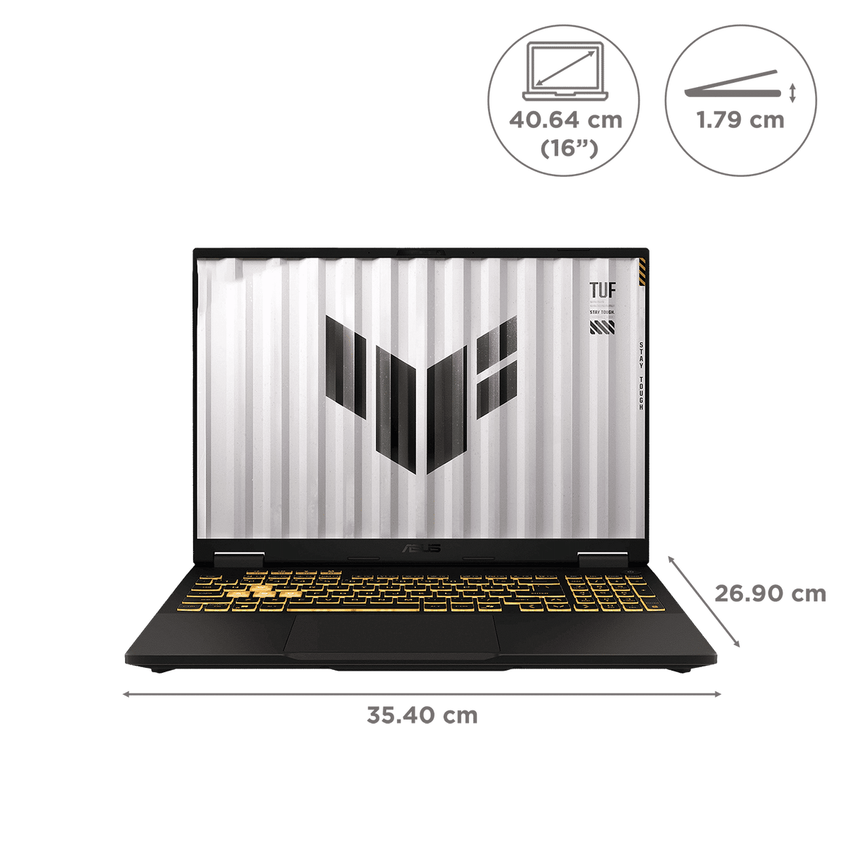 ASUS TUF F16 FX608JH-RV057WS Intel Core i5 13th Gen Gaming Laptop (16GB, 1TB SSD, Windows 11 Home, 8GB Graphics, 16 inch 165 Hz FHD+ WUXGA Display, NVIDIA GeForce RTX 5050, MS Office Home 2024, Jaeger Gray, 2.20 KG)