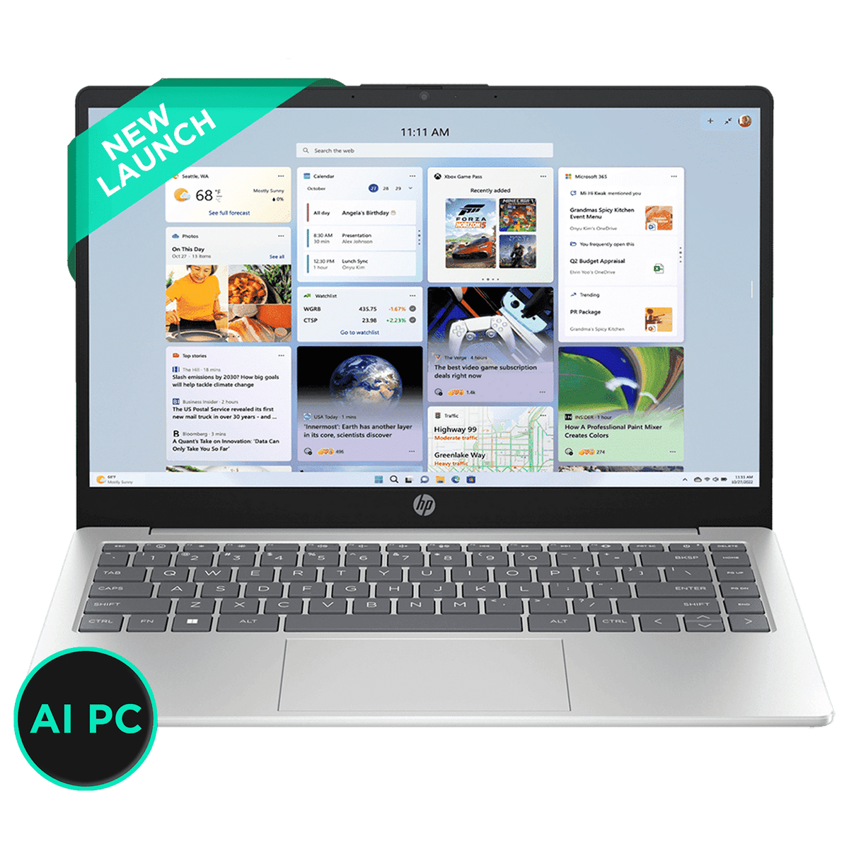 HP 14-gr1028TU Intel Core Ultra 7 Thin & Light Laptop (16GB, 512GB SSD, Windows 11 Home, 14 inch Full HD Display, Natural Silver, 1.4 KG)