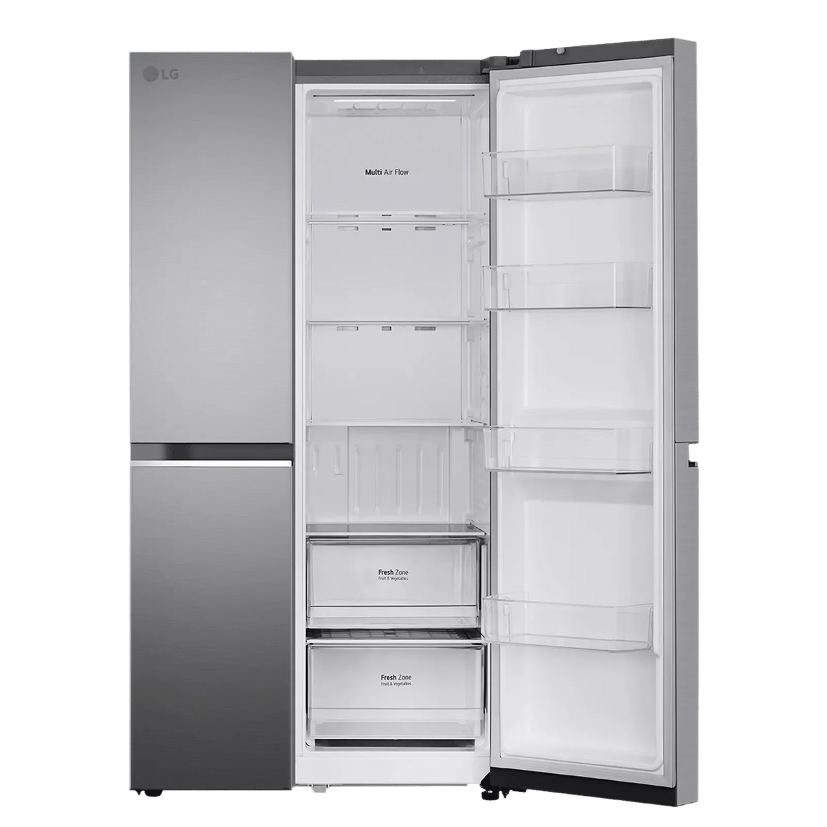 LG 650 Litres 3 Star Frost Free Side by Side Refrigerator (GL- B257HPZ3, Shiny  Steel)