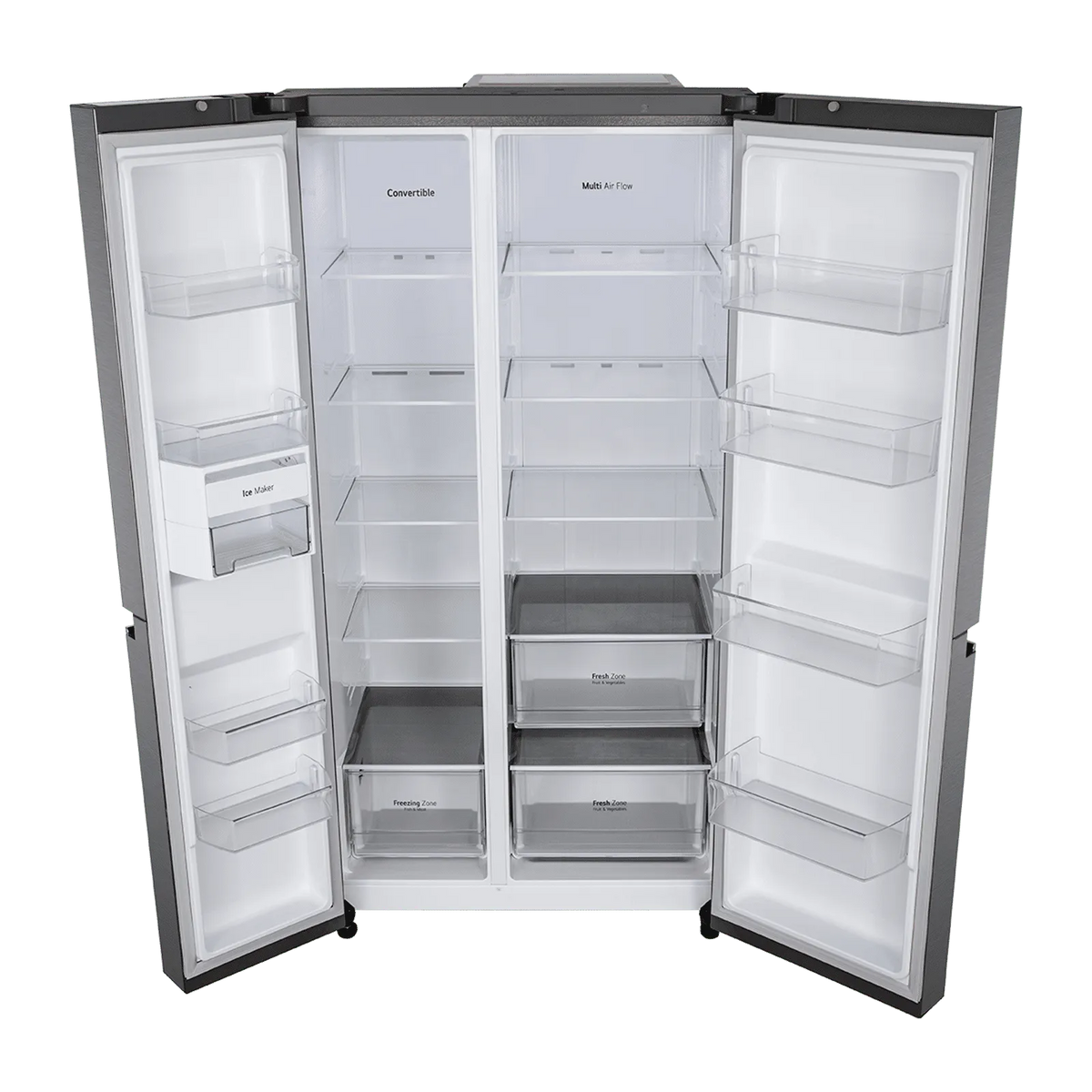 LG 650 Litres 3 Star Frost Free Side by Side Refrigerator (GL- B257HPZ3, Shiny  Steel)