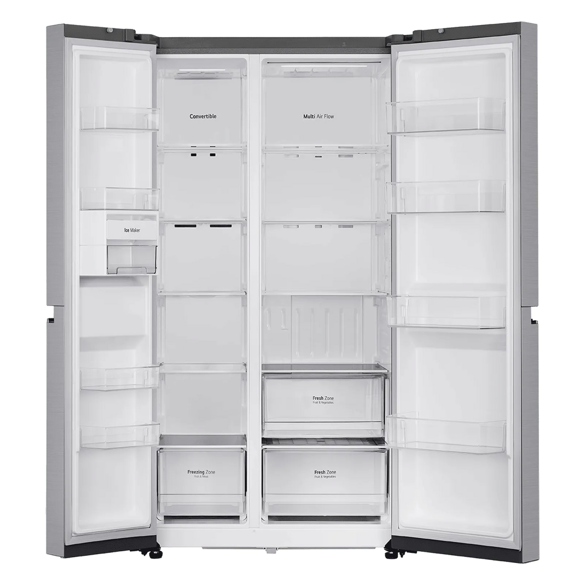 LG 650 Litres 3 Star Frost Free Side by Side Refrigerator (GL- B257HPZ3, Shiny  Steel)
