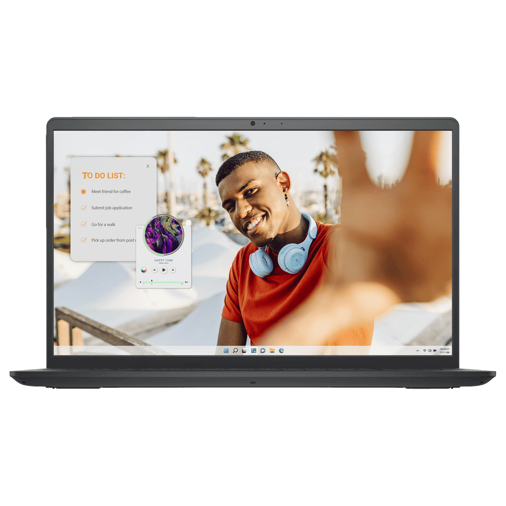 DELL DC15255 AMD Ryzen 5 Thin & Light Laptop (8GB, 512GB SSD, Windows 11, 15.6 inch Full HD Display, MS Office Home 2024, Carbon Black, 1.66 KG)