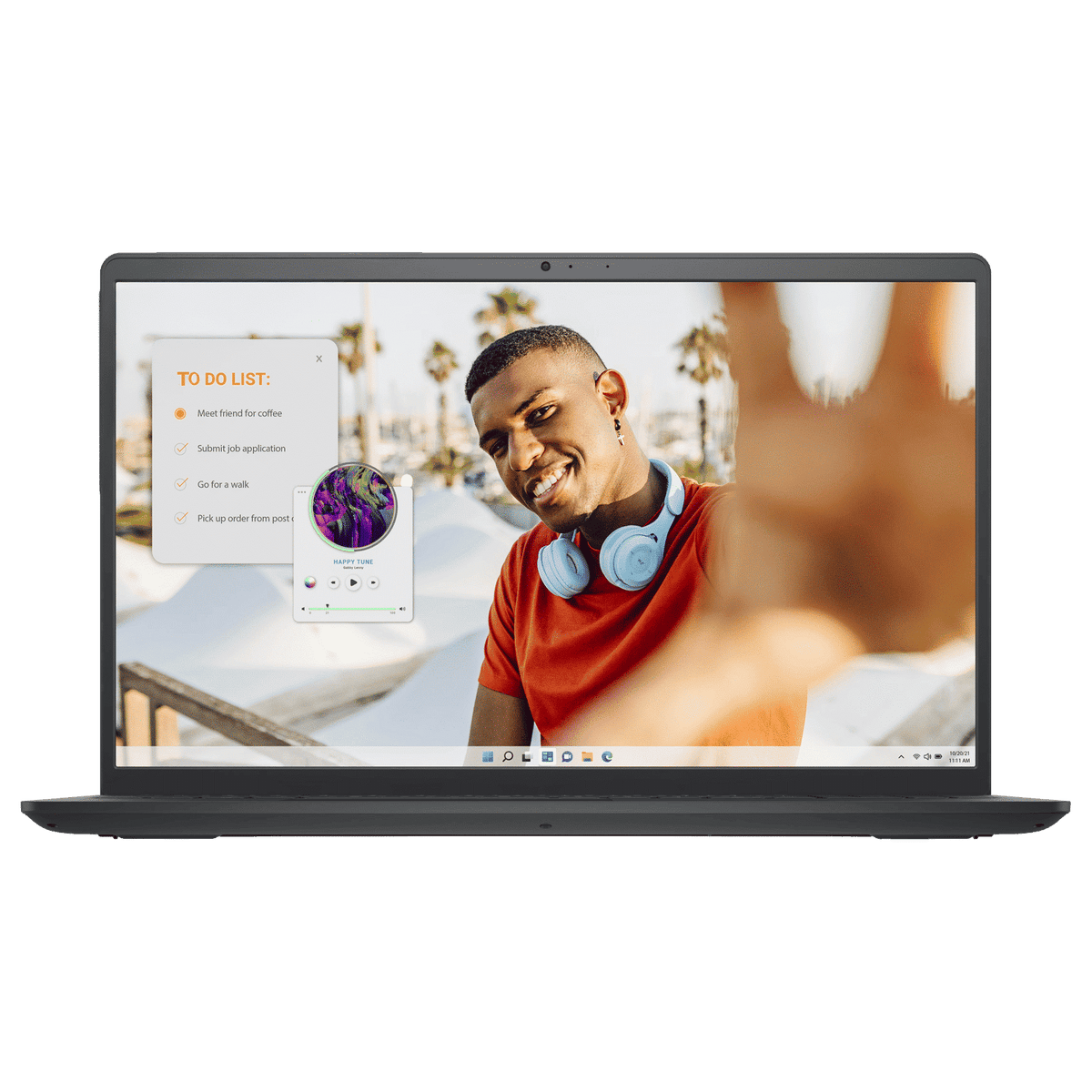 DELL DC15255 AMD Ryzen 5 Thin & Light Laptop (8GB, 512GB SSD, Windows 11, 15.6 inch Full HD Display, MS Office Home 2024, Carbon Black, 1.66 KG)