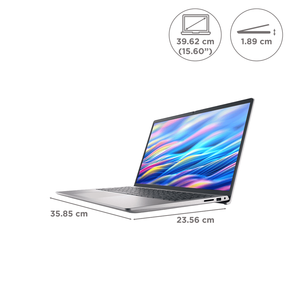 DELL 15 Intel Core i5 13th Gen Thin & Light Laptop (16GB, 512GB SSD, Windows 11 Home, 15.6 inch Full HD IPS Display, MS Office Home 2024, Platinum Silver, 1.90 KG)